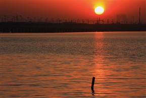 阳澄湖上的夕阳