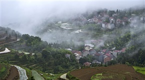 雾绕山村