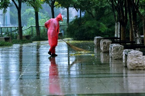 初秋细雨的早晨