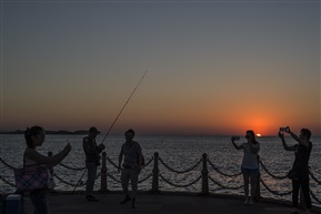 夕阳下