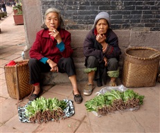 《卖菜的老人》