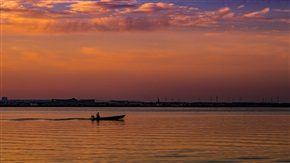 夕照阳澄湖