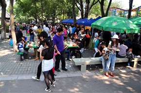 十一长假亭林园排挡盛况