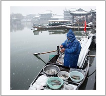 风雪卖鱼人
