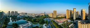 《航拍市区柏芦路中华园路》