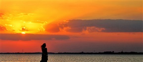 夕阳下