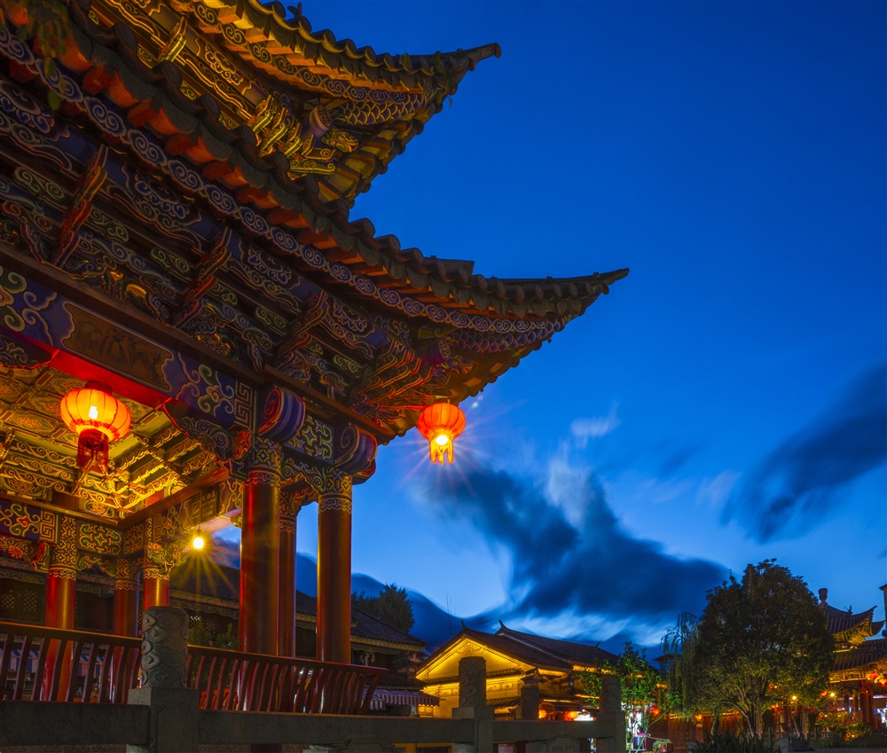 大理古城夜景一角