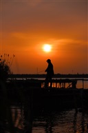 夕阳下