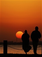 夕阳下