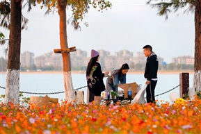 环湖花海
