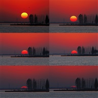 夕阳下